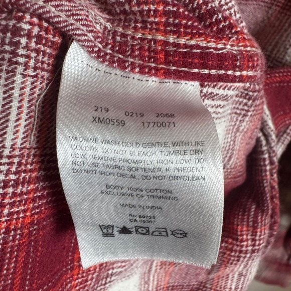 Columbia Men's Red Plaid Flannel Long Sleeve Button Up Shirt Size XL - Picture 6 of 7